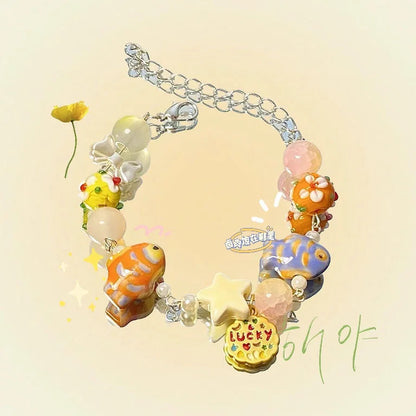 Colorful Beaded Bracelet for Women and Girls Y2K Fashion Cute Butterfly Bow Bead Sweet Star BraceletsKorean Jewelry Party Gift Good Vibrations