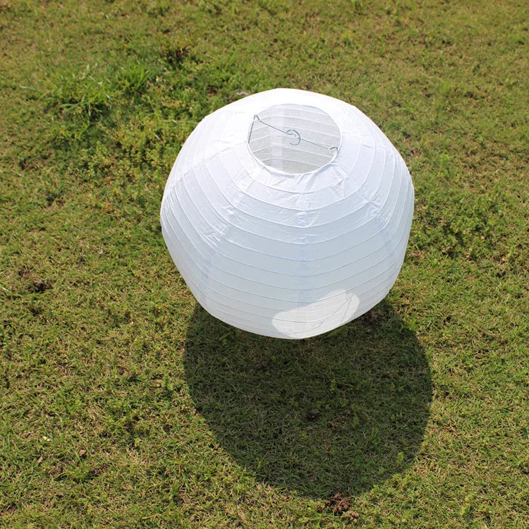 White Chinese Round Paper Lantern Christmas Halloween New Year Festive Party Supplies Wedding Baby Shower Birthday Decoration Good Vibrations