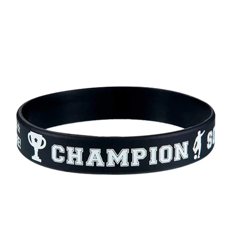 Football Party Favors Soccer Silicone Bracelets Sports Theme Bracelet Happy Birthday Party Decor Kids Adult Boy Party Supplies Good Vibrations