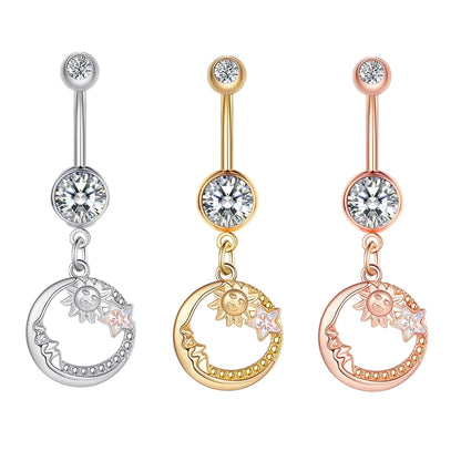 3pcs Gold Color Heart Butterfly Dangled Belly Piercing Sets 14G Stainlees Steel Navel Jewelry for Women Girls Body Belly Rings Good Vibrations Adult Super Store