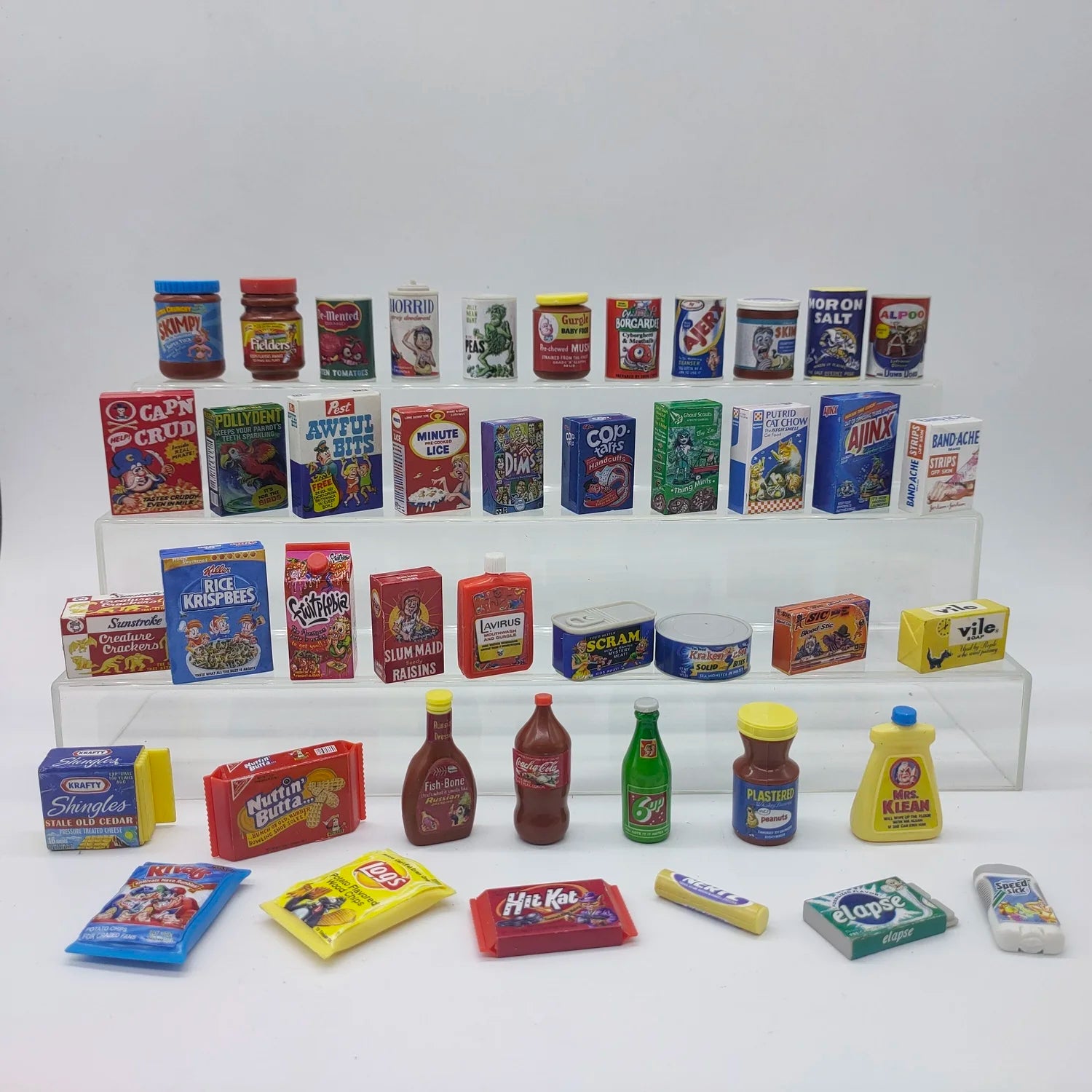 World's Smallest Wacky Packages Minis 3d Puny Products Blind Bag Candy Toy Retro Supermarket Miniature Toy Ornament Kids Gifts Good Vibrations