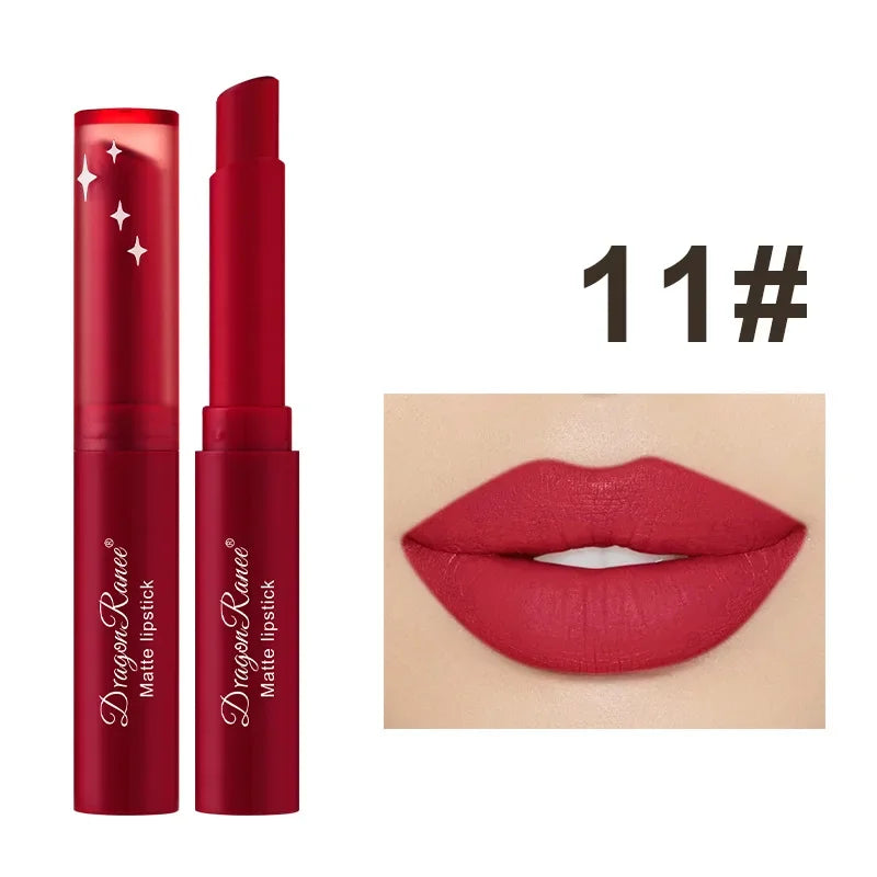 Nude Matte Lipstick Waterproof Lip Sticks Not Fading Sexy Red Velvet Lipsticks for Women Make Up Long Lasting Lip Cosmetics Good Vibrations