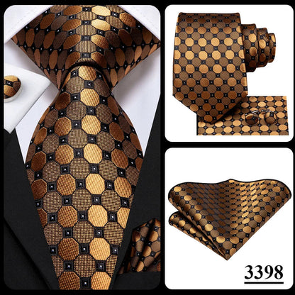 Hi-Tie Navy Blue Solid Paisley Silk Wedding Tie For Men Hanky Cufflink Mens Necktie Set Business Party New Design Dropshipping Good Vibrations