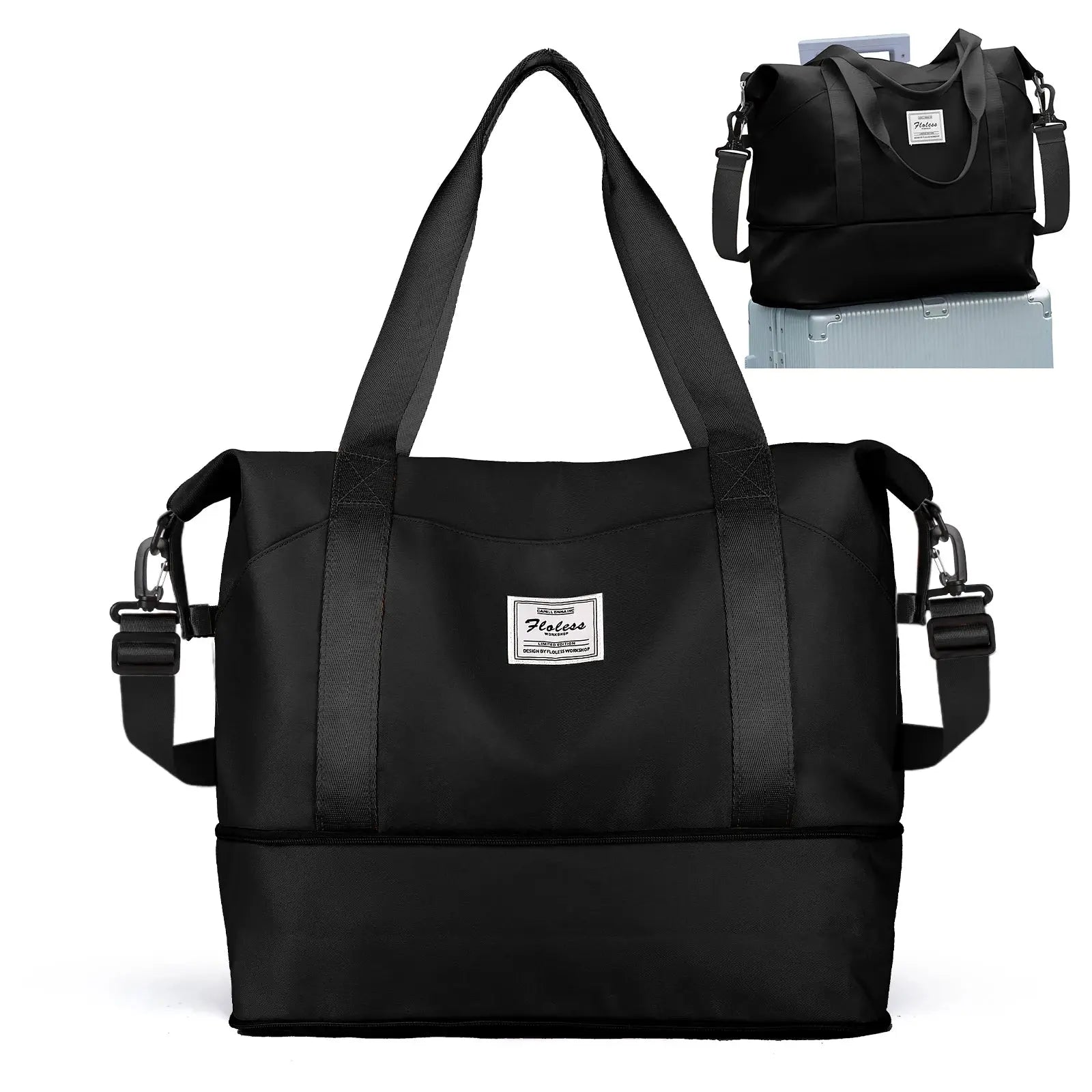 Expandable Travel Duffle Bag for Women Carry On, Weekender Overnight Shoulder Bag,Gym Tote Bag Wet Pocket Delivery Hospital Bag Good Vibrations