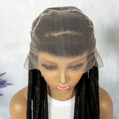 KIMA 60 inches Full Lace Braided Wigs Synthetic Lace Wigs Braided Wigs Crochet Wigs Faus Locs Braided Wigs for Black Women Good Vibrations