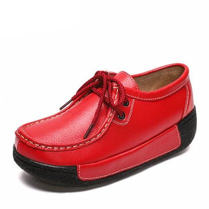 BEYARNENew Winter Shoes Genuine Leather Womens Flat Platform Shoes Casual Womens Loafers Plush Womens Slip-on Sneakers for Women Good Vibrations