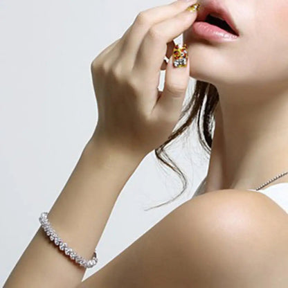 Elegant Bracelet for Women Chain Cubic Zircon Rhinestone Shiny Inlaid Bangle Bracelet Gifts Good Vibrations
