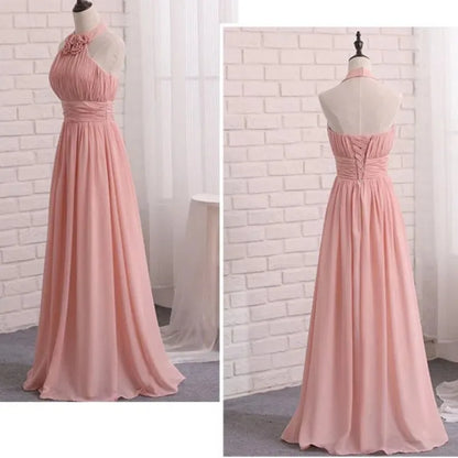 Customized Chiffon Dusty Pink Bridesmaid Dress Wedding Party Gowns Sweet Memory Bride Robes Formal Gowns For Long Prom Dresses