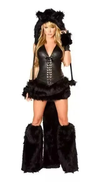Adult Leopard Fox Cat Girl Cosplay Costume Halloween Costumes Women Fancy Party  Dress Up Deluxe Plush Monster Animal Costume Good Vibrations