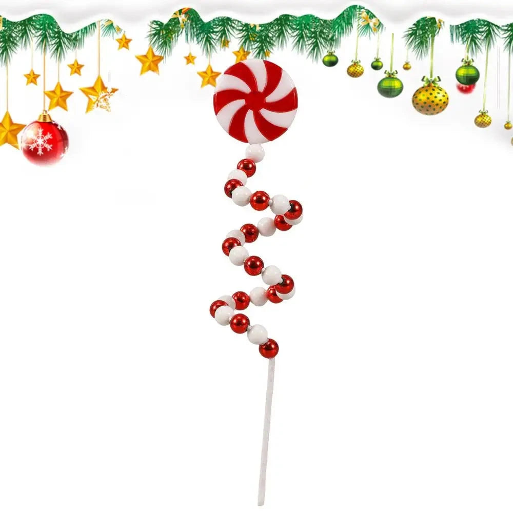 Christmas Candy Cane Decorations Christmas Tree Decoration Red White Lollipop Decoration Curved Candy Christmas Tree Stems Decor Good Vibrations