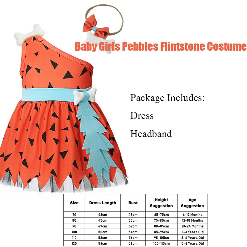 Infant Toddle Kids Pebble Bone Stone Fancy Dress Up Halloween Costume Kids Caveman Cavegirl Flint stone Costume For Baby Girl Good Vibrations
