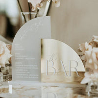 1p Arch Gold Acrylic Bar Sign- Arched Gold Wedding Bar Sign - Signature Drinks Wedding Sign - Wedding Bar Menu - Wedding Signage Good Vibrations