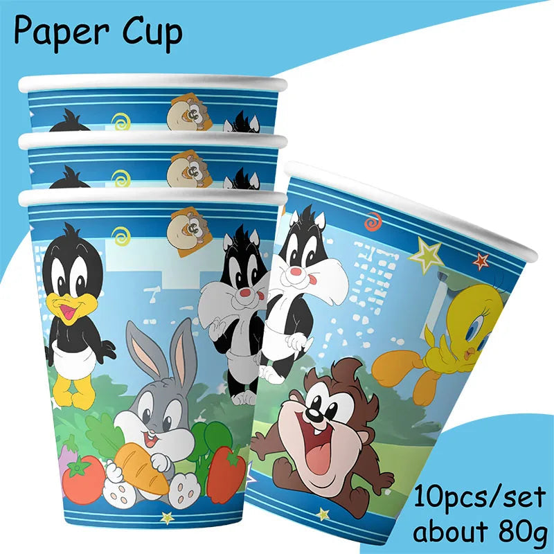 Disney Theme Birthday Party banner Decorations Paper Cup Plate Straw Baby Shower Kids Birthday Party Supplies Good Vibrations