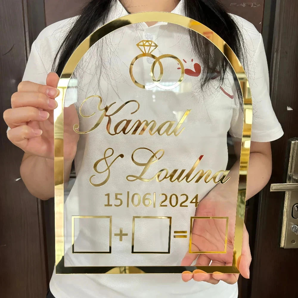 Personalized Wedding Acrylic Thumb Board Wedding Welcome Sign Mirror Acrylic Frame Wedding Party Decor Favor Enrich Your Wedding Good Vibrations
