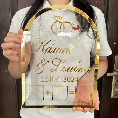Personalized Wedding Acrylic Thumb Board Wedding Welcome Sign Mirror Acrylic Frame Wedding Party Decor Favor Enrich Your Wedding Good Vibrations