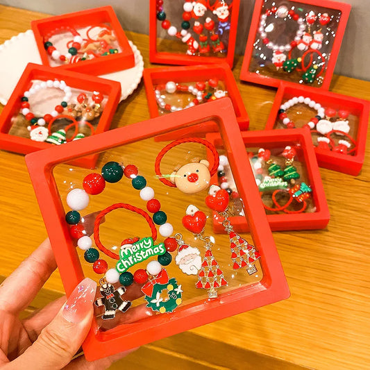 Children's Christmas Gift Jewelry Set: Colorful Bracelet, Versatile Ring & Headrope– Ideal Festive Xmas Present for Boys & Girls Good Vibrations