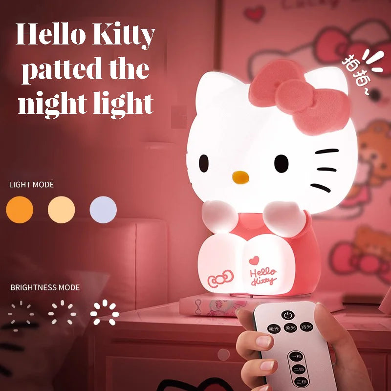 Kawaii Kt Cat Touch Night Light Kawaii Bedside Lamp Cute Anime Decor for Girls Room Gift with Soft Glow Good Vibrations