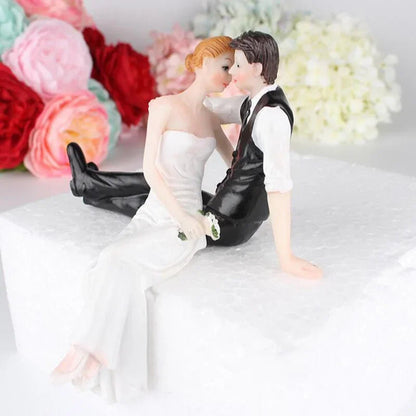 Funny Wedding Cake Toppers Dolls Romantic Bride And Groom Figurines Stand Topper Decoration Supplies Marry Resin Figurine Good Vibrations