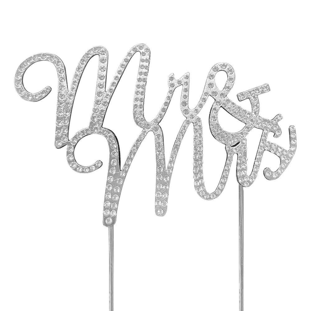 Wedding Cake Topper Rhinestone Metal Mr and Mrs Cake Topper Crystal Wedding Cake DecorationsBride and Groom Bridal Shower Theme Good Vibrations
