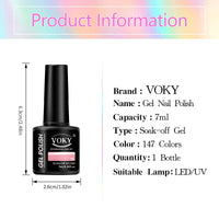VOKY 12 PCS Gel Nail Polish - Shiny Finish - Safe Ingredients - Suitable for Nail Trimming at Home and in Beauty Salons Good Vibrations