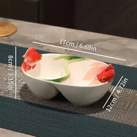 Ceramic Goldfish Shallow Plate Tableware Household Microwave Oven Plate Lily Pumpkin Flowers Fruit Cake Steak Food Plate Good Vibrations