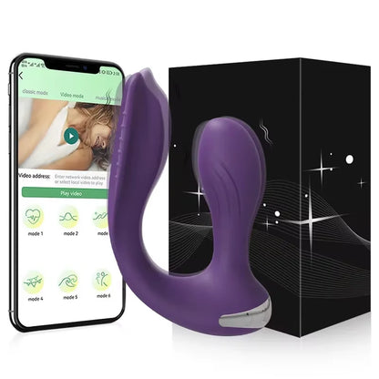 Women Dual Clit Stimulator Ended Vagina Anal Vibrator Female Masturbator Sex Toy
