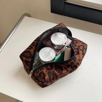 Large Women Leopard Cosmetic Bag Box Shaped Zipper Make Up Bag Travel Washing Makeup Organizer Beauty Case Good Vibrations