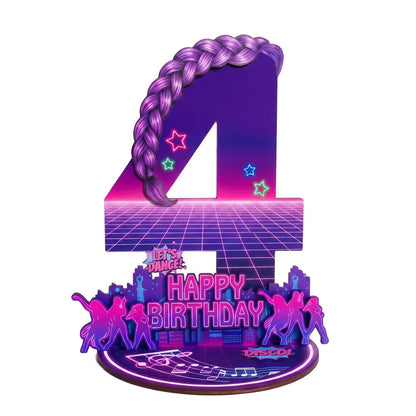 purple disco Music Dance Party Supplies，purple Birthday Centerpiece for Party Decor Wooden Table Photo Prop Number Sign Good Vibrations