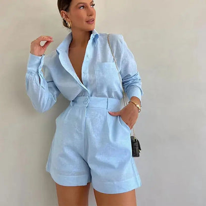 Women 2 Piece Set Outfit Women'S Vacation Fashion Casual Suit Solid Color Summer Conjuntos Para Mujeres 2 Piezas Elegantes 2025 Good Vibrations