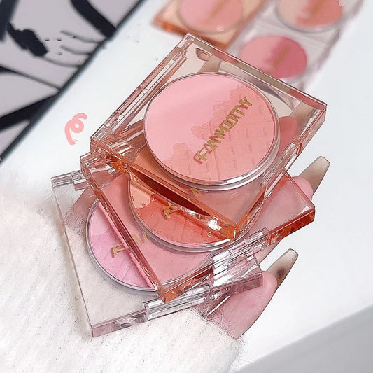 Monochrome Blush Palette, Powder Palette Multi-Colored Blush Powder Blushing Rose, Matte, Bold, Lightweight, Blends Easily Good Vibrations