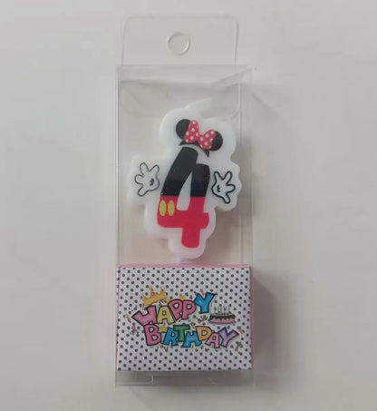 Hot Happy Birthday Number 0-9 Candles Cartoon Mickey Minnie Mouse Candle Cake Cupcake Topper Party Decoration Supplies DIY Gifts Good Vibrations