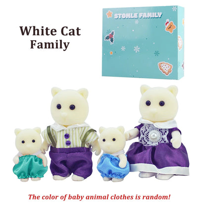 Box Packing Forest Family Reindeer Bunny Panda Animal Simulation Dollhouse Playset Play House Toy Accessories Xmas Gift for kids Good Vibrations