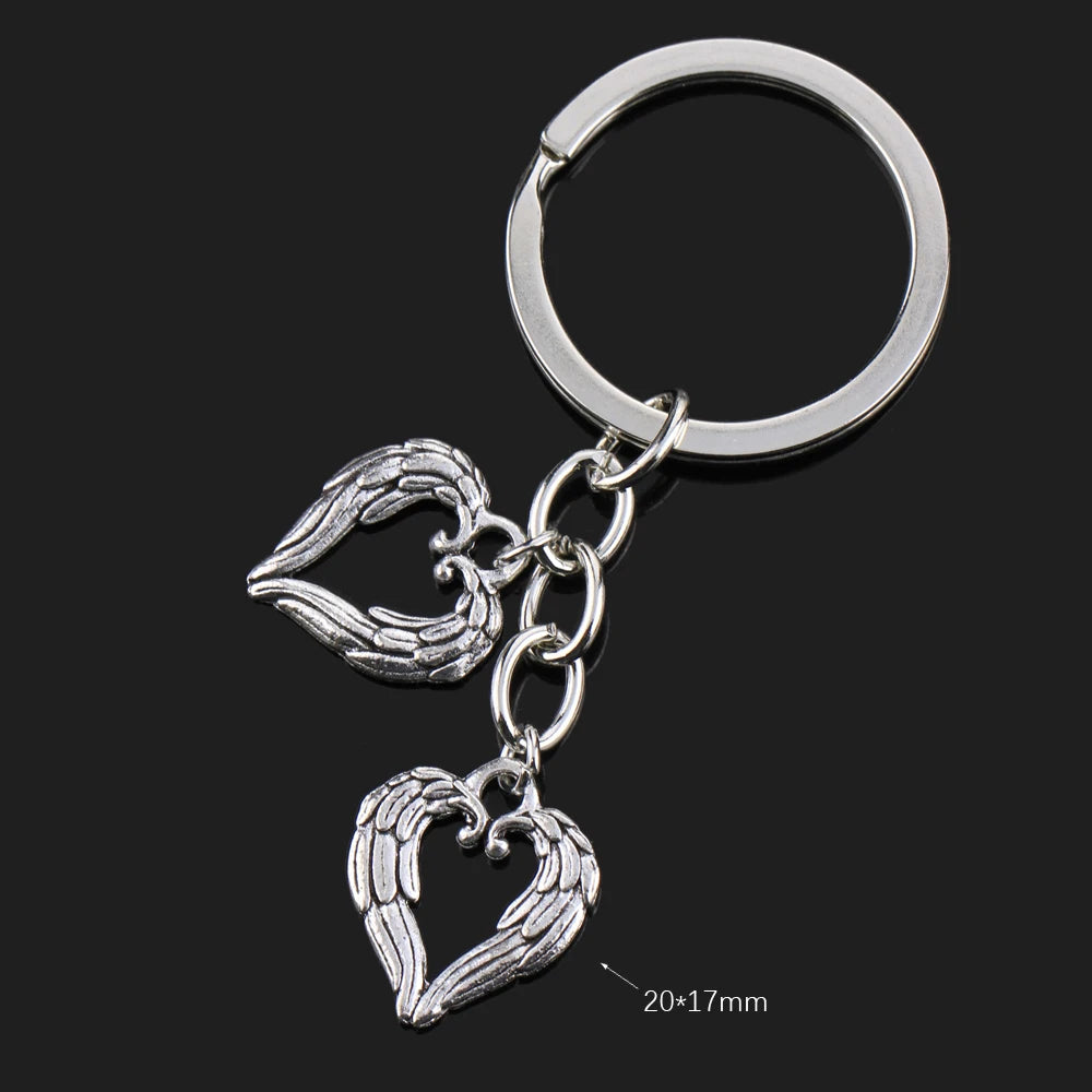 Fashion Animal Women Keychain Car Moon Cat Dog Love Heart Key Chain Friends Gift Jewelry Bag Pendant Wing Evil Eye Angel Turtles Good Vibrations