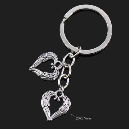 Fashion Animal Women Keychain Car Moon Cat Dog Love Heart Key Chain Friends Gift Jewelry Bag Pendant Wing Evil Eye Angel Turtles Good Vibrations