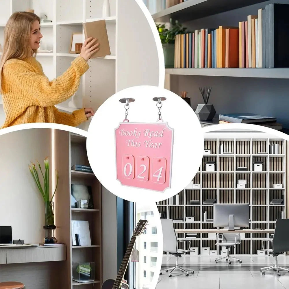 Book Decor for Shelf Bookshelf Counter Bookish Reader Bookworm Track Yearly Reading for Classroom Librarian Women Men Good Vibrations