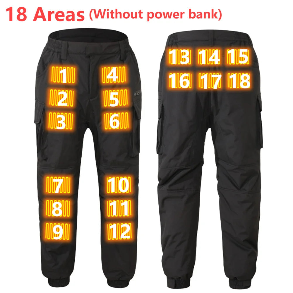 18 Heated Pants Men Women USB Electric Heating Trousers Thickened Warming Heating Leggings Camping Thermal Heated Clothes Good Vibrations