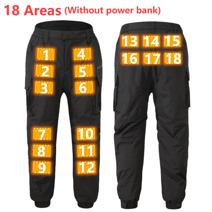 18 Heated Pants Men Women USB Electric Heating Trousers Thickened Warming Heating Leggings Camping Thermal Heated Clothes Good Vibrations