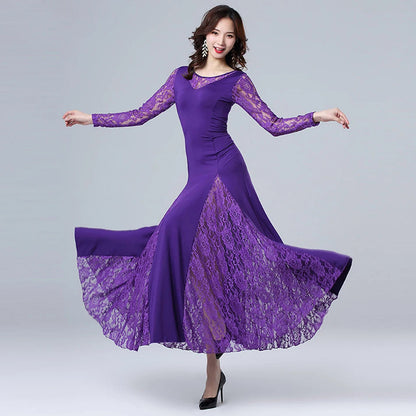 Modern Dance Costumes Long Skirt Wearing Outfit for Adult Women Stage Performance Dancing Suit Costume Practice Clothes Good Vibrations