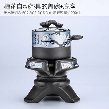 Chinese Purple Clay Tea Infuser Rotary Automatic Water Tea Set Beauty Teapot and Cup Set Traditional Zisha Tea Accessories Good Vibrations