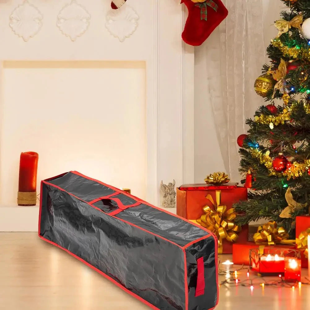 Christmas Tree Storage Bag Gift Wrapping Storage Box Durable Christmas Wrapping Paper Storage Bag Foldable Xmas Tree Organizer Good Vibrations