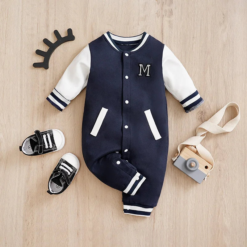 Newborn Baby Baseball Clothes 0 3 6 9 12 Months Boston Cotton Long Sleeve Footies Toddler Boy Clothes Kids Jumpsuit Pyjama Bebe Good Vibrations