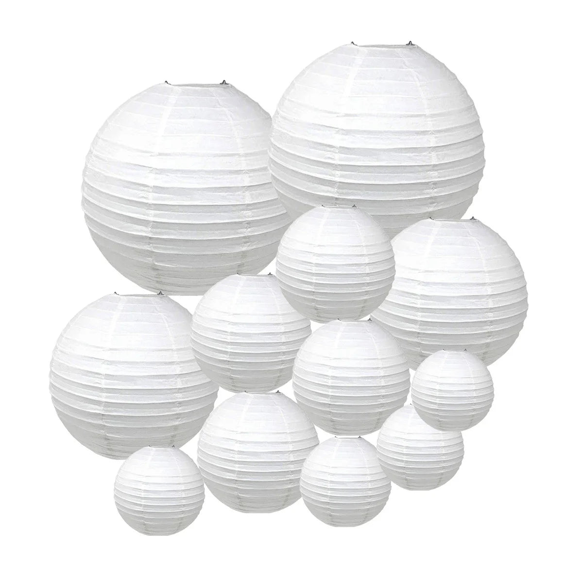 White Chinese Round Paper Lantern Christmas Halloween New Year Festive Party Supplies Wedding Baby Shower Birthday Decoration Good Vibrations