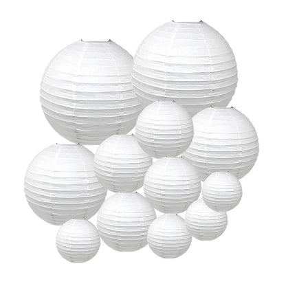 White Chinese Round Paper Lantern Christmas Halloween New Year Festive Party Supplies Wedding Baby Shower Birthday Decoration Good Vibrations