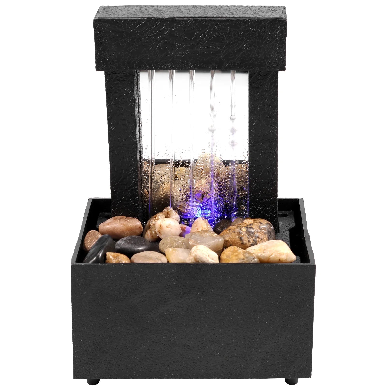 Desktop Water Fountain LED Indoor Decorative Fountain Creative Craft Home Decor Small Waterfall Fountains Zen Meditation Fountai Good Vibrations Adult Super Store