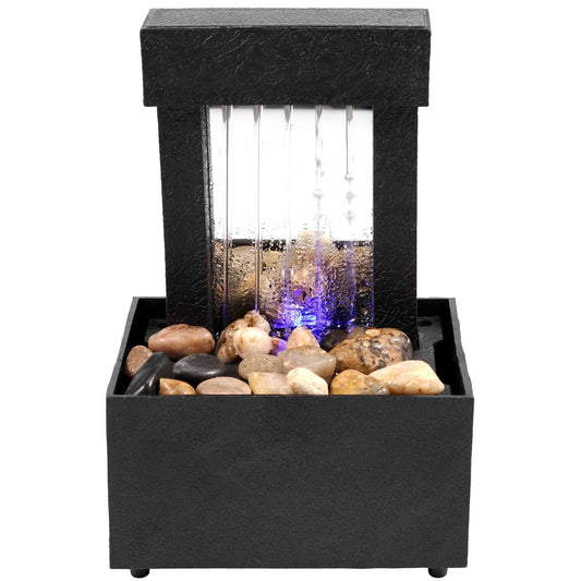 Desktop Water Fountain LED Indoor Decorative Fountain Creative Craft Home Decor Small Waterfall Fountains Zen Meditation Fountai Good Vibrations Adult Super Store