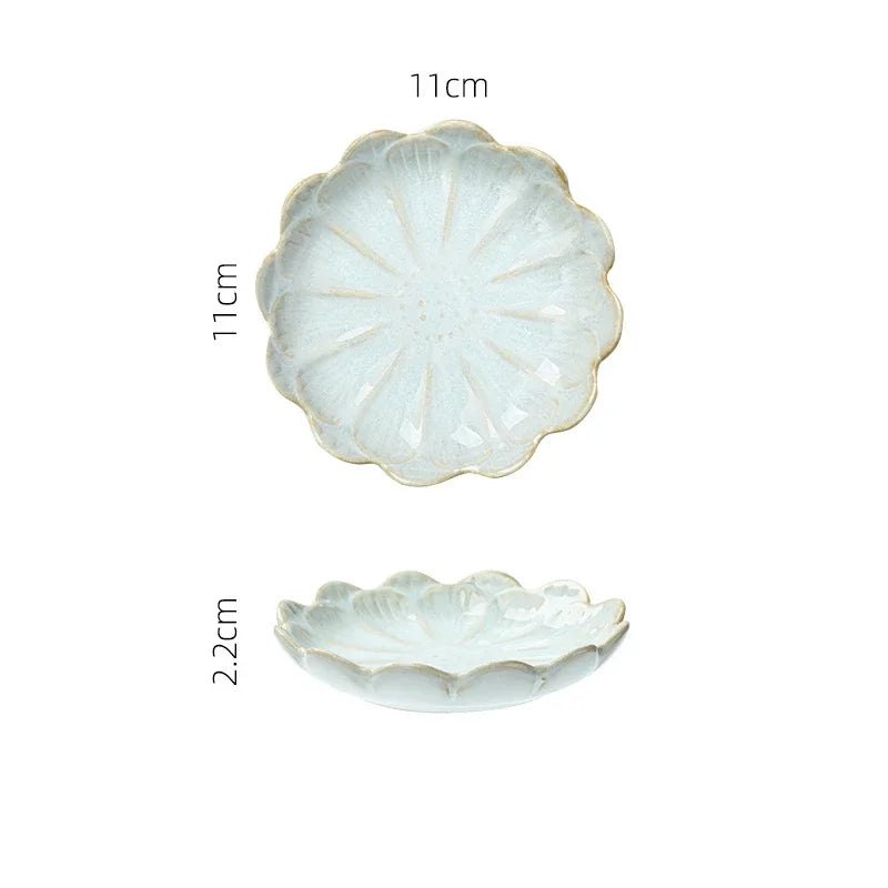 Japanese Ceramic Plate Retro Kiln Glaze Barbecue Mini Dipping Dish Sashimi Sushi Soy Sauce Dishes Home Desktop Snack Plates New Good Vibrations