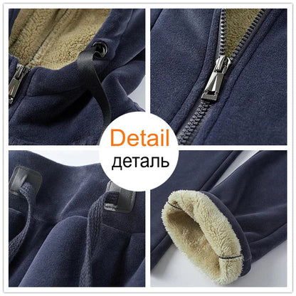 Cashmere Mens Fleece Warm Tracksuit Male Winter Warm Hooded Fashion Sets Mens Hoodies + Pants Sportswear Sets WinterThick Set Good Vibrations