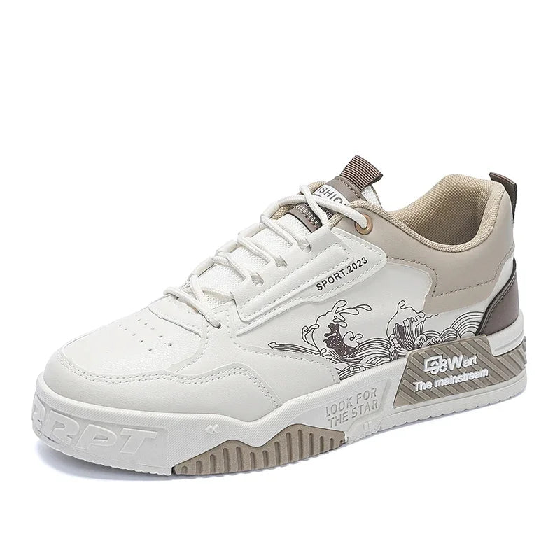 Driving Walking Tennis Shoes for Male Wear Resistant Skateboard Footwear Men Casual Shoes Breathable White Sneakers Fashion Good Vibrations