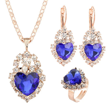 Jewelry Sets Women Wedding Jewelry Set for Brides Gold-Color Zirconia Earring Pendant Necklace Ring Sets Good Vibrations Adult Super Store