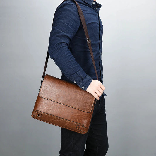 Shoulder Bag, Men's Crossbody Bag, Business Bag, Large Capacity, For Business Trips and Work Good Vibrations